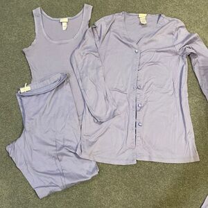 HANRO 3 piece pajama set. Lilac